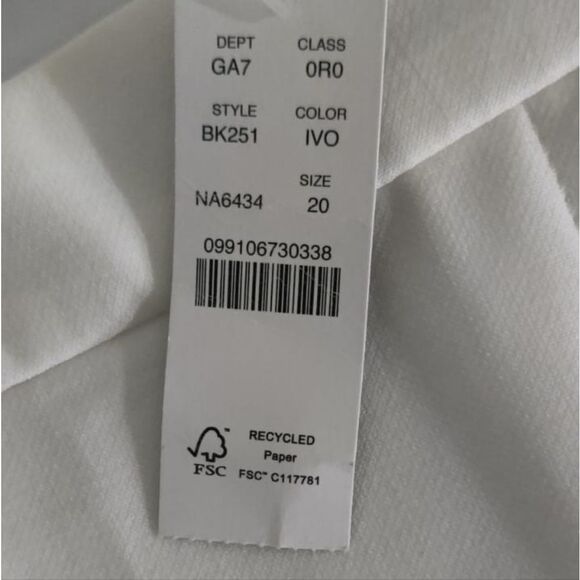 NWR J. Crew White Cropped Women's Capris Size 20 - Picture 9 of 10